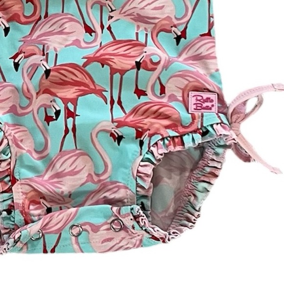 Ruffle Butts Fab Flamingo One Piece Rash Guard Swimsuit UPF 50+
6-12M - Picture 2 of 6